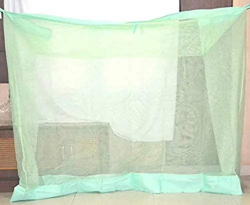 Divayanshi Polycotton Mosquito net for Bed (Green, 5 x 7 ft)