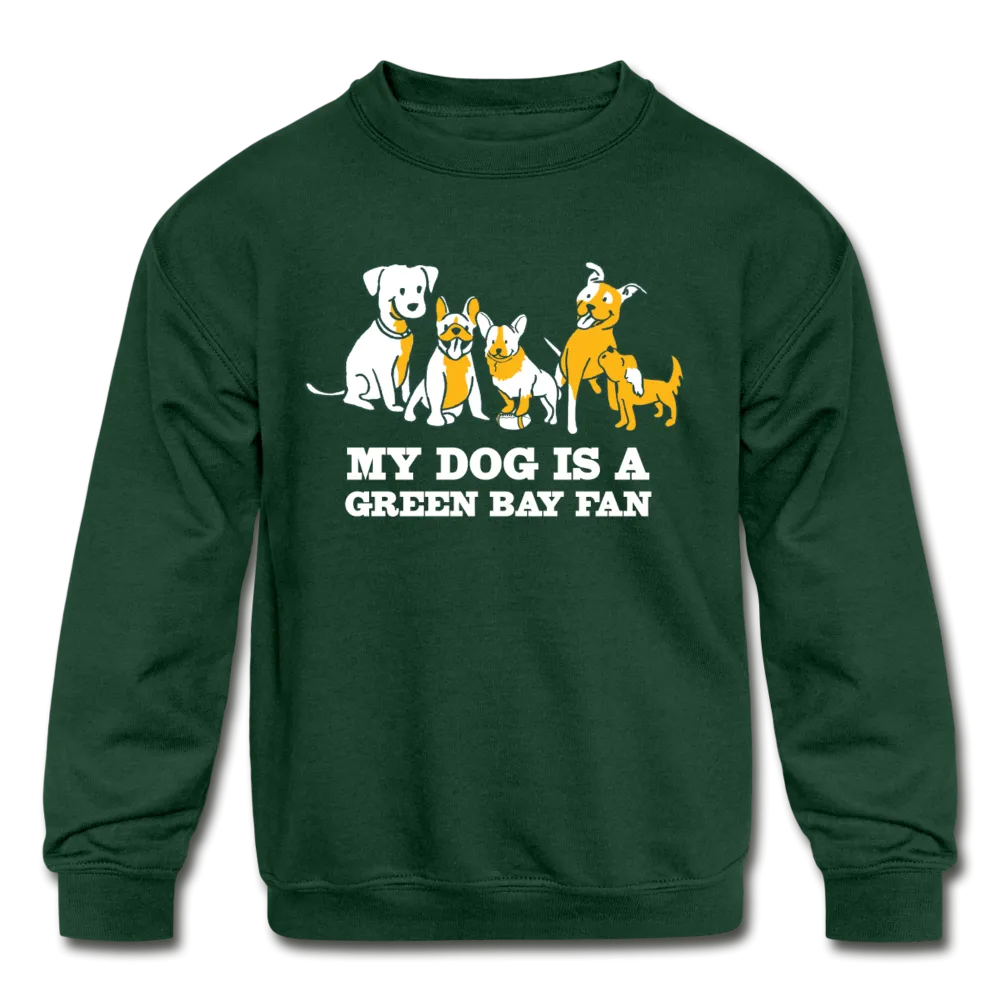 Dog is a GB Fan Kids' Crewneck Sweatshirt