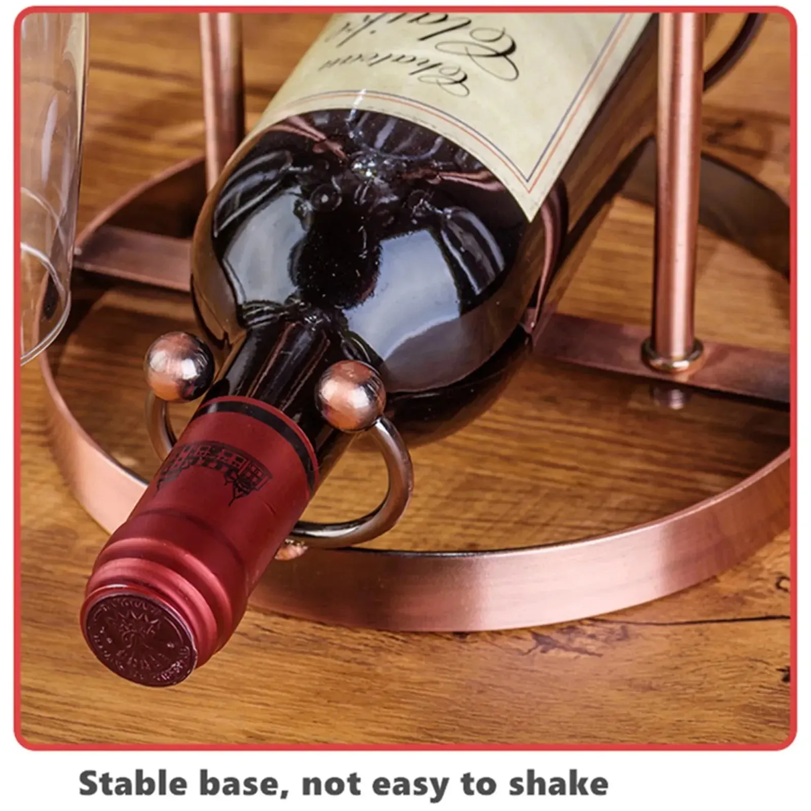 Double Column Detachable Wine Rack – Holds 6 Glasses & 1 Decanter