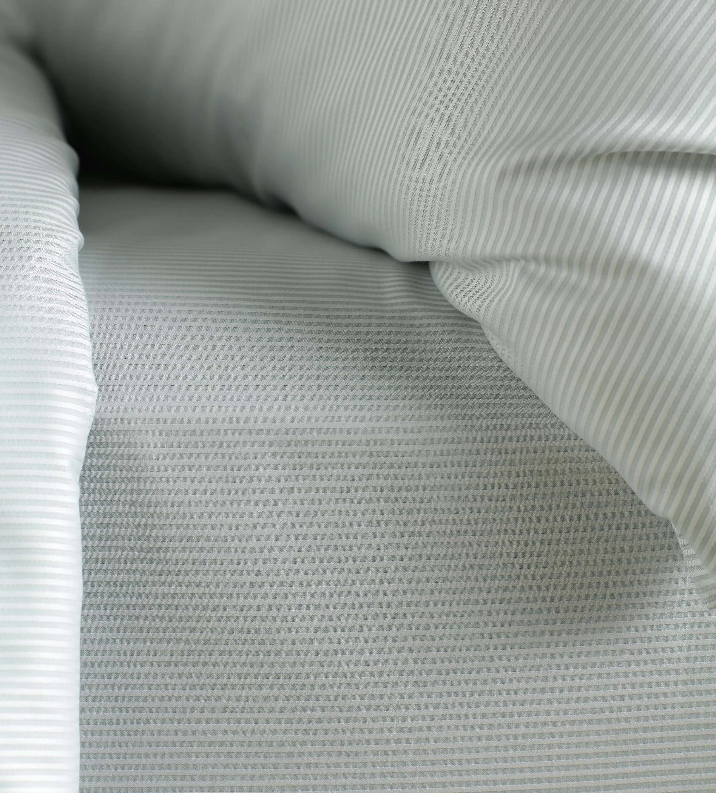 Duck Egg Tiny Stripe 100% Cotton Bed Linen