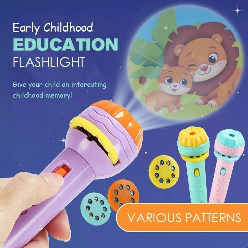 Educational Cartoon Kids Flashlight Projector