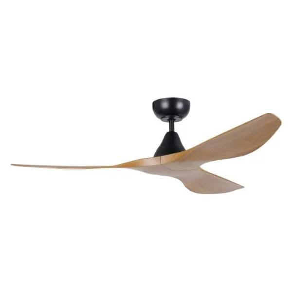 Eglo Surf 52in 132cm Ceiling Fan - Black with Teak Finish