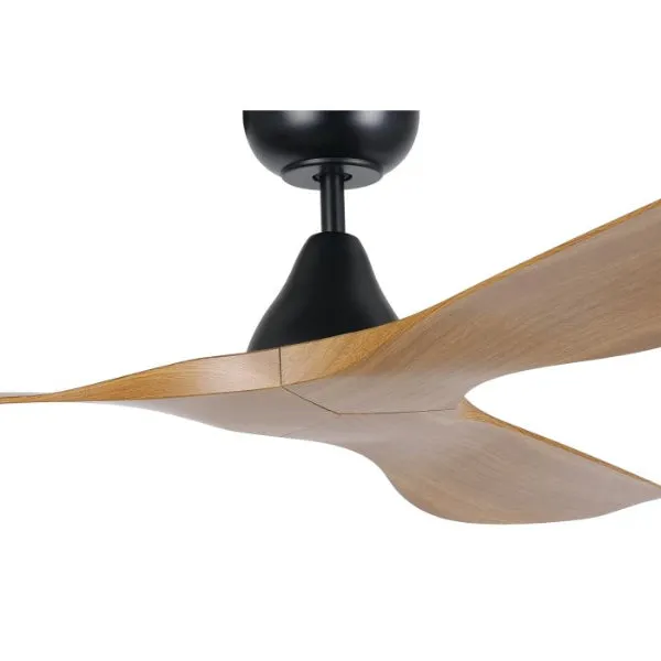 Eglo Surf 52in 132cm Ceiling Fan - Black with Teak Finish