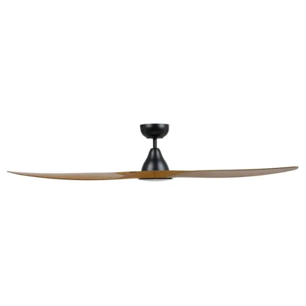 Eglo Surf 60in 152cm Ceiling Fan with 20W LED CCT Light - Black with Teak Finish