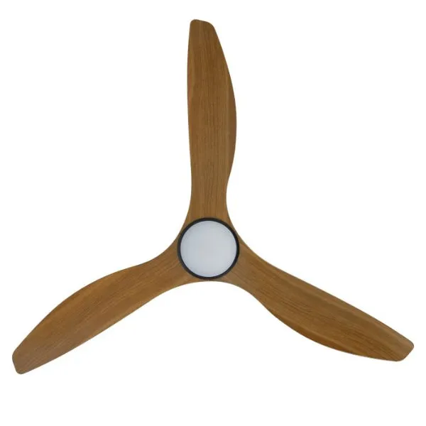 Eglo Surf 60in 152cm Ceiling Fan with 20W LED CCT Light - Black with Teak Finish