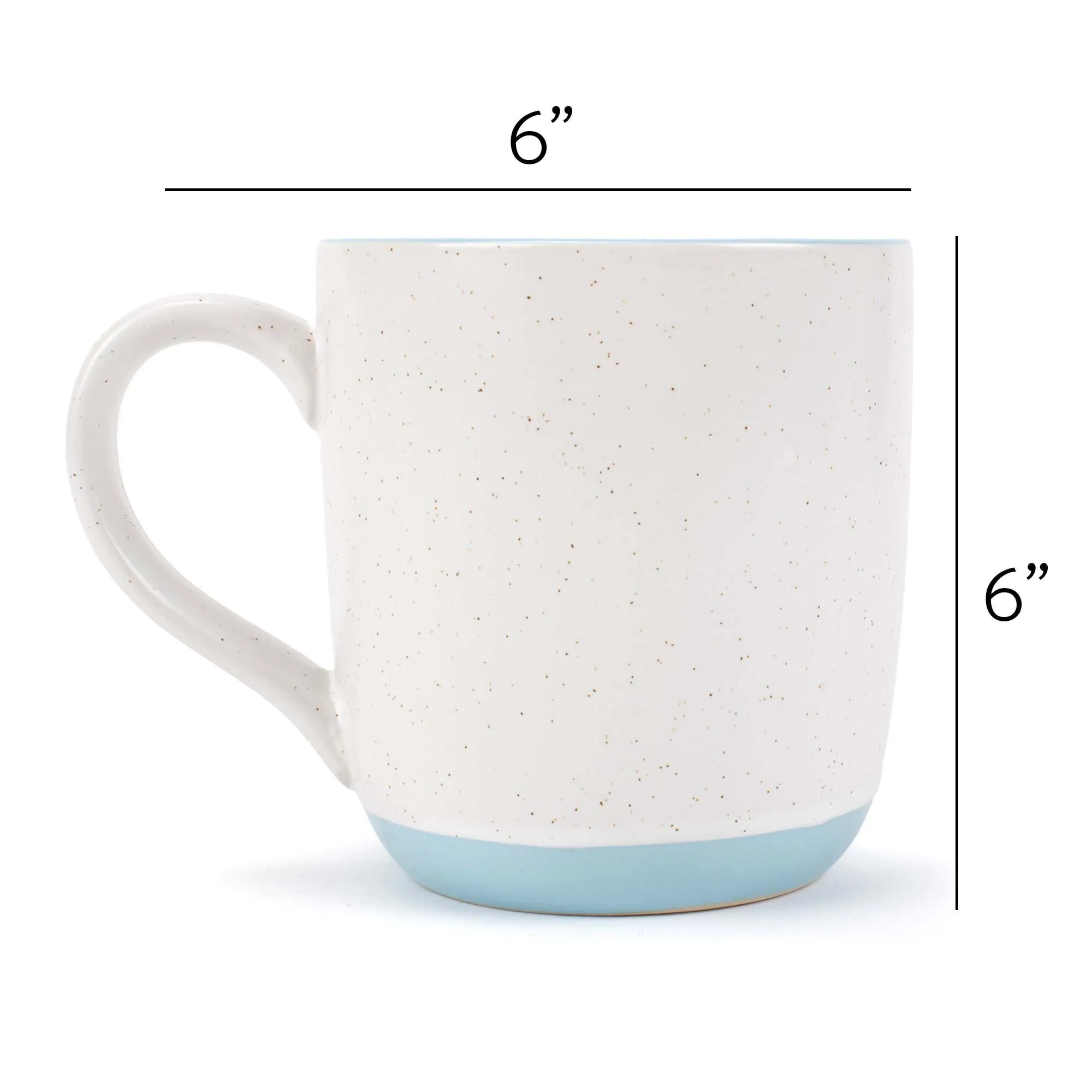 Elanze Designs Typewriter Speckled Pale Blue 13 ounce Ceramic Coffee Mugs Set of 4