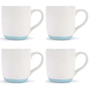 Elanze Designs Typewriter Speckled Pale Blue 13 ounce Ceramic Coffee Mugs Set of 4