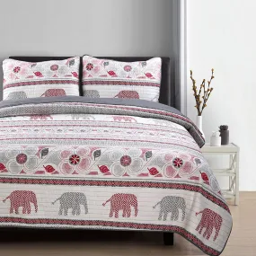 Elephant - 3 Piece Quilt Set