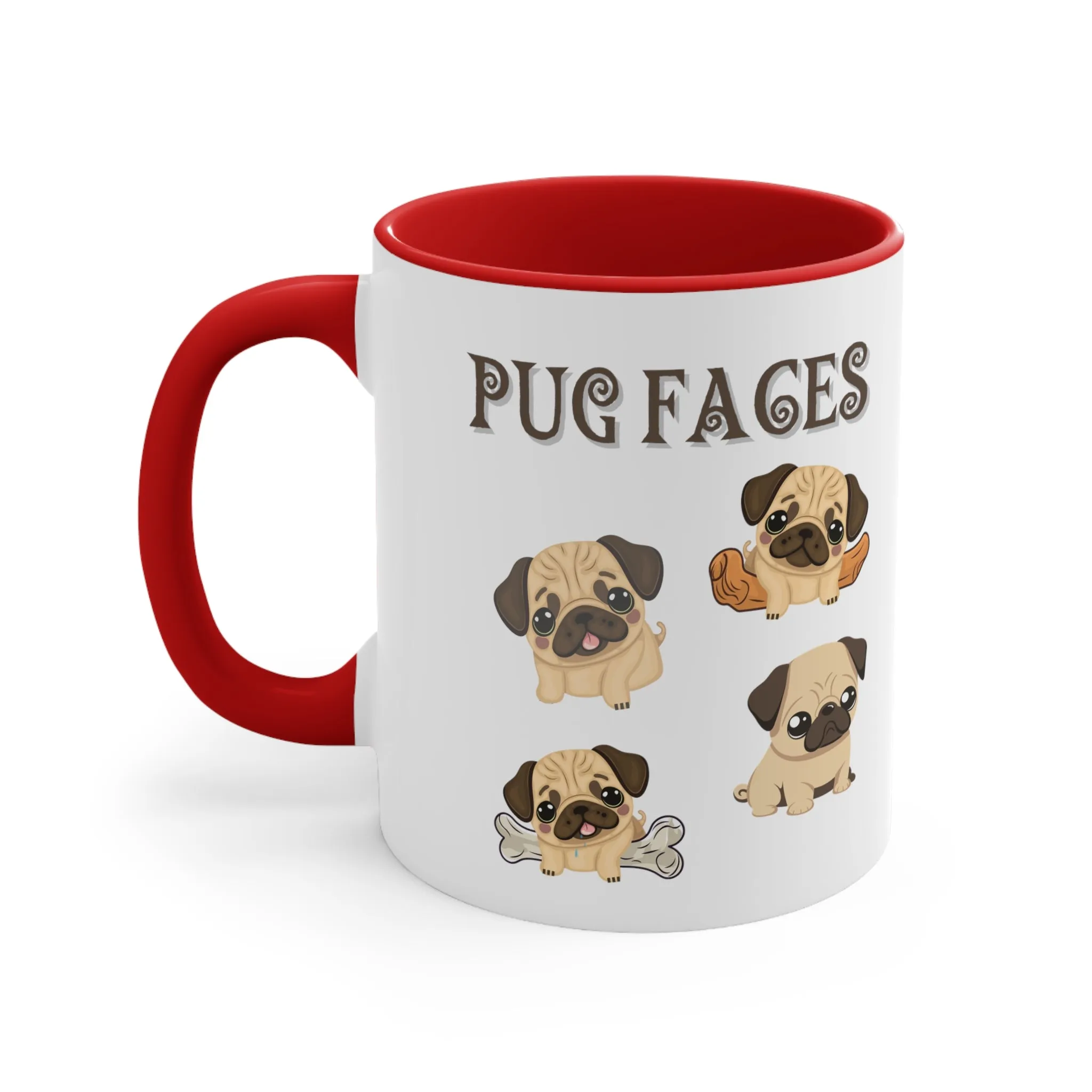 Enjoy this Custom Coffee Mug with Cute Pug Faces comes in  Multi-Colors 11 oz Gifts for Her, Dog lover gifts, dog mug