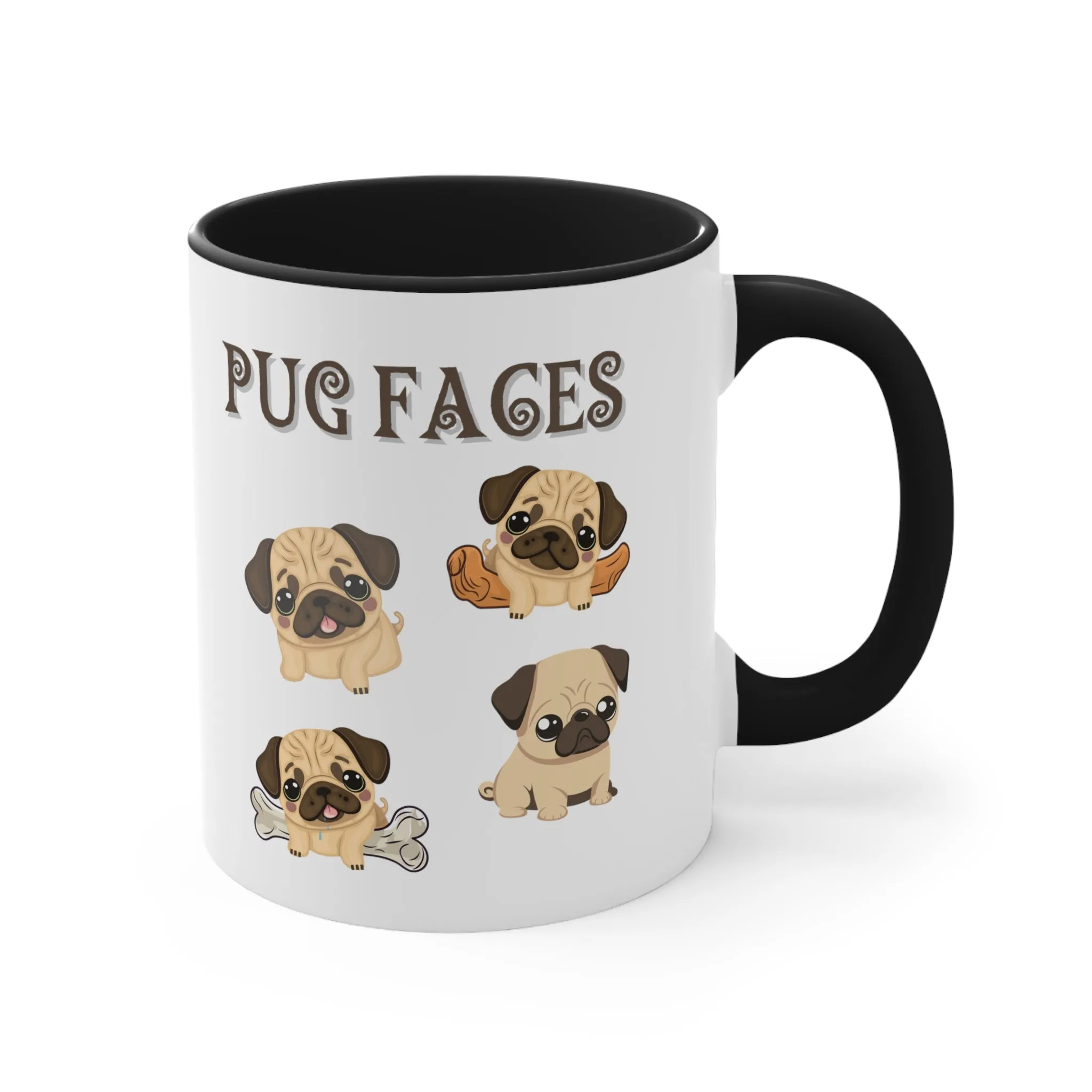 Enjoy this Custom Coffee Mug with Cute Pug Faces comes in  Multi-Colors 11 oz Gifts for Her, Dog lover gifts, dog mug