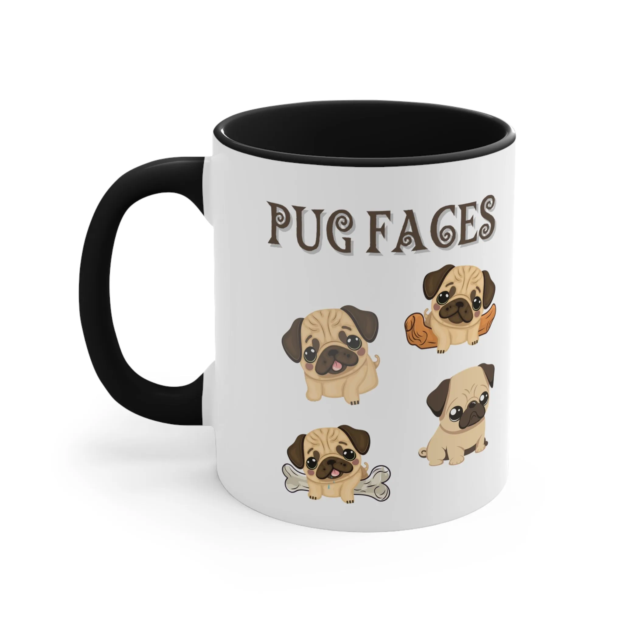 Enjoy this Custom Coffee Mug with Cute Pug Faces comes in  Multi-Colors 11 oz Gifts for Her, Dog lover gifts, dog mug