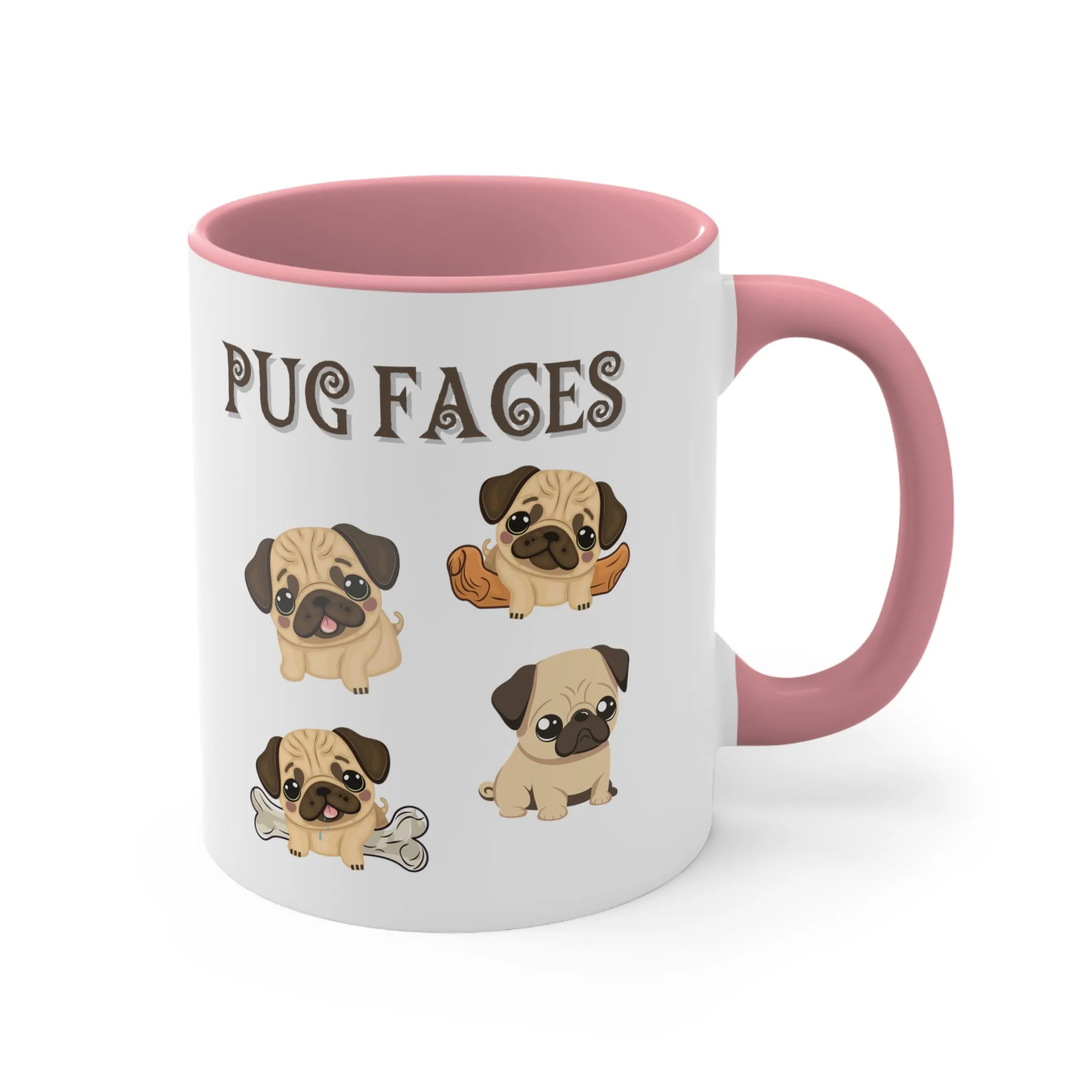 Enjoy this Custom Coffee Mug with Cute Pug Faces comes in  Multi-Colors 11 oz Gifts for Her, Dog lover gifts, dog mug