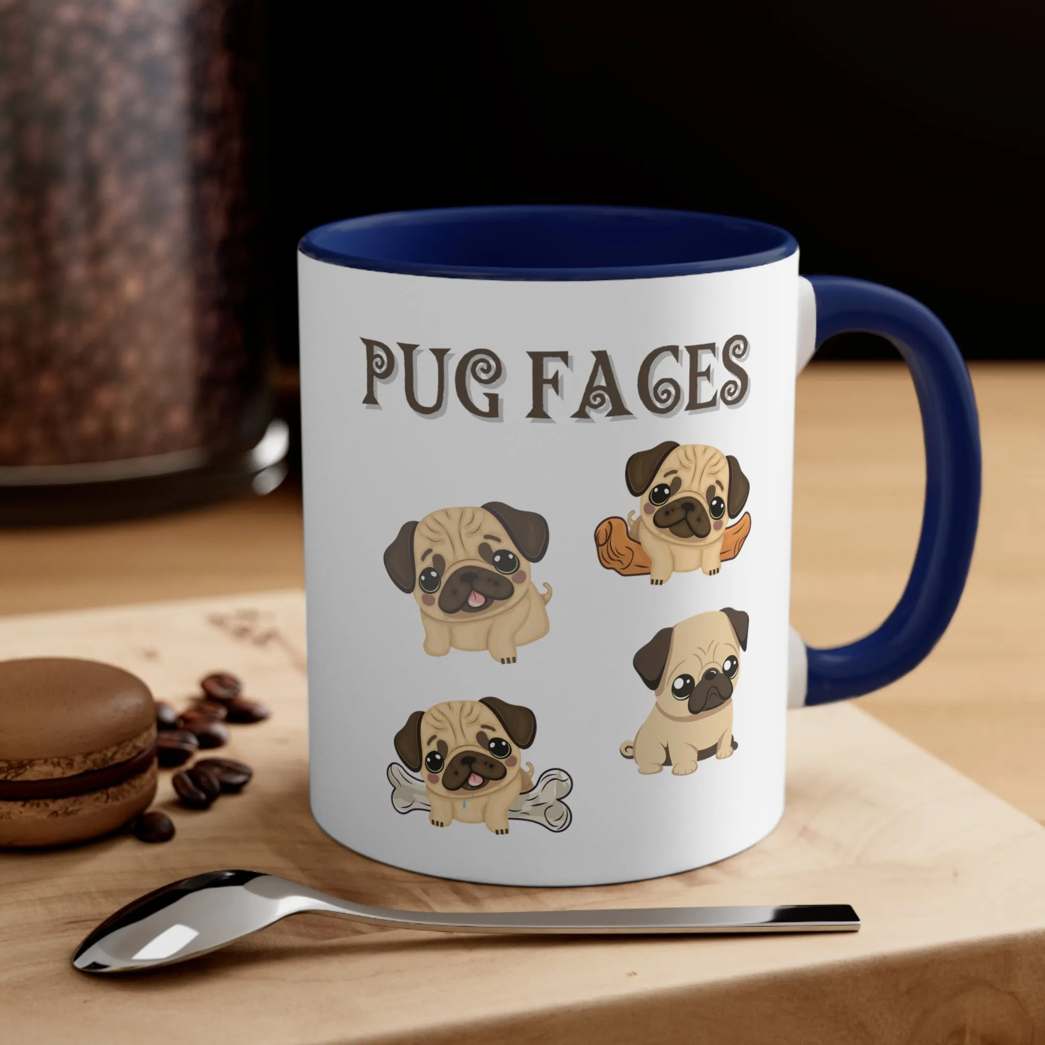 Enjoy this Custom Coffee Mug with Cute Pug Faces comes in  Multi-Colors 11 oz Gifts for Her, Dog lover gifts, dog mug