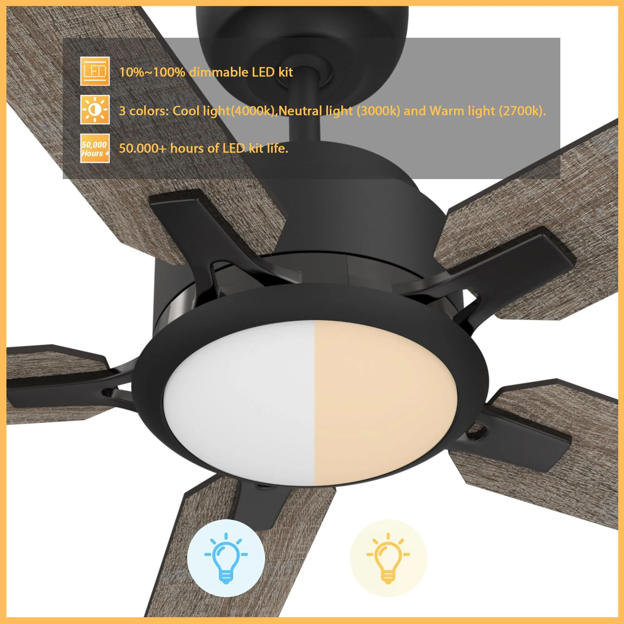 Essex Smart Ceiling Fan Outdoor/Indoor with LED Light and Remote 60"