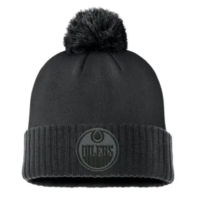 Fanatics Men's NHL Edmonton Oilers 2024 Road Cuffed Pom Knit Toque Black