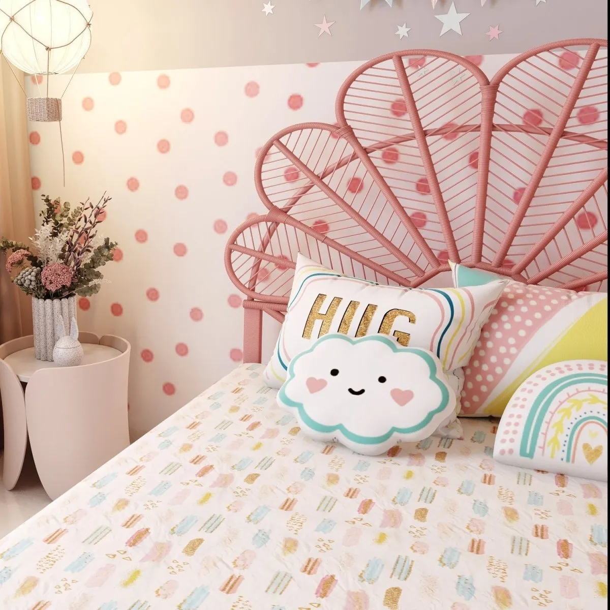 Fancy Fluff Kids Double Bedsheet Set- Boho Vibes