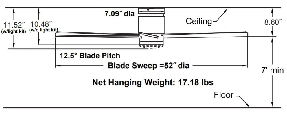 Fanimation FPS8553 Kwartet 52" Indoor/Outdoor Ceiling Fan with LED Light Kit