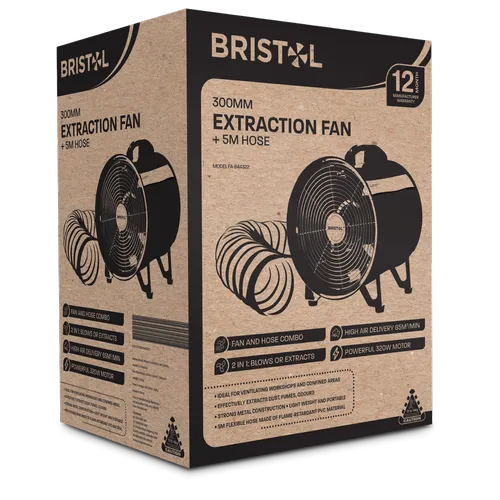 Fans Bristol 300mm Extraction Fan & 5m Hose Combo