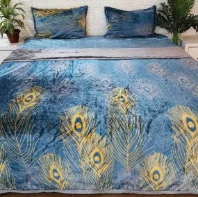 Feather Print Warm Duvet Cover Set