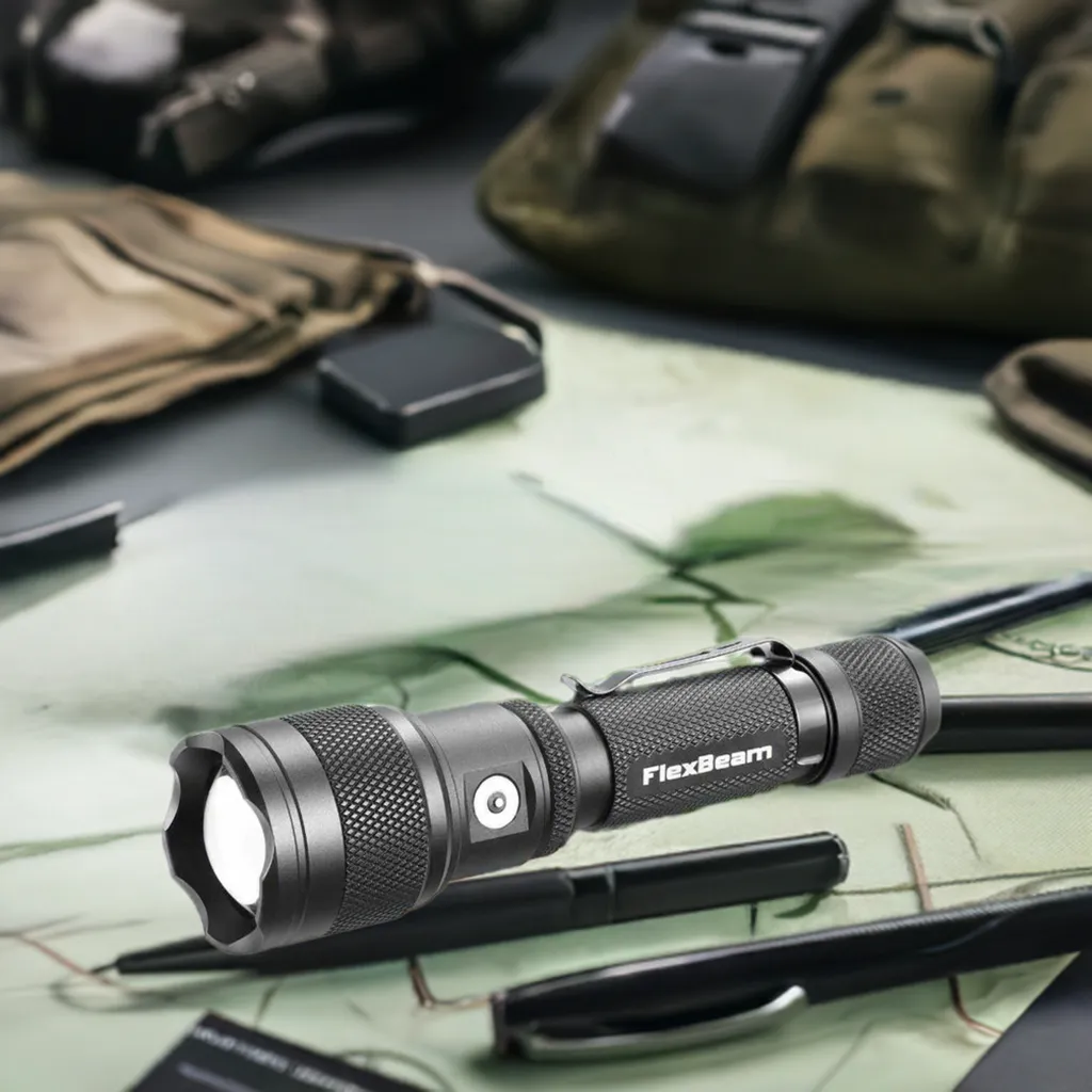 FlexBeam- 1200 Lumen Adjustable Beam Rechargeable Flashlight -New Release Limited Quanities