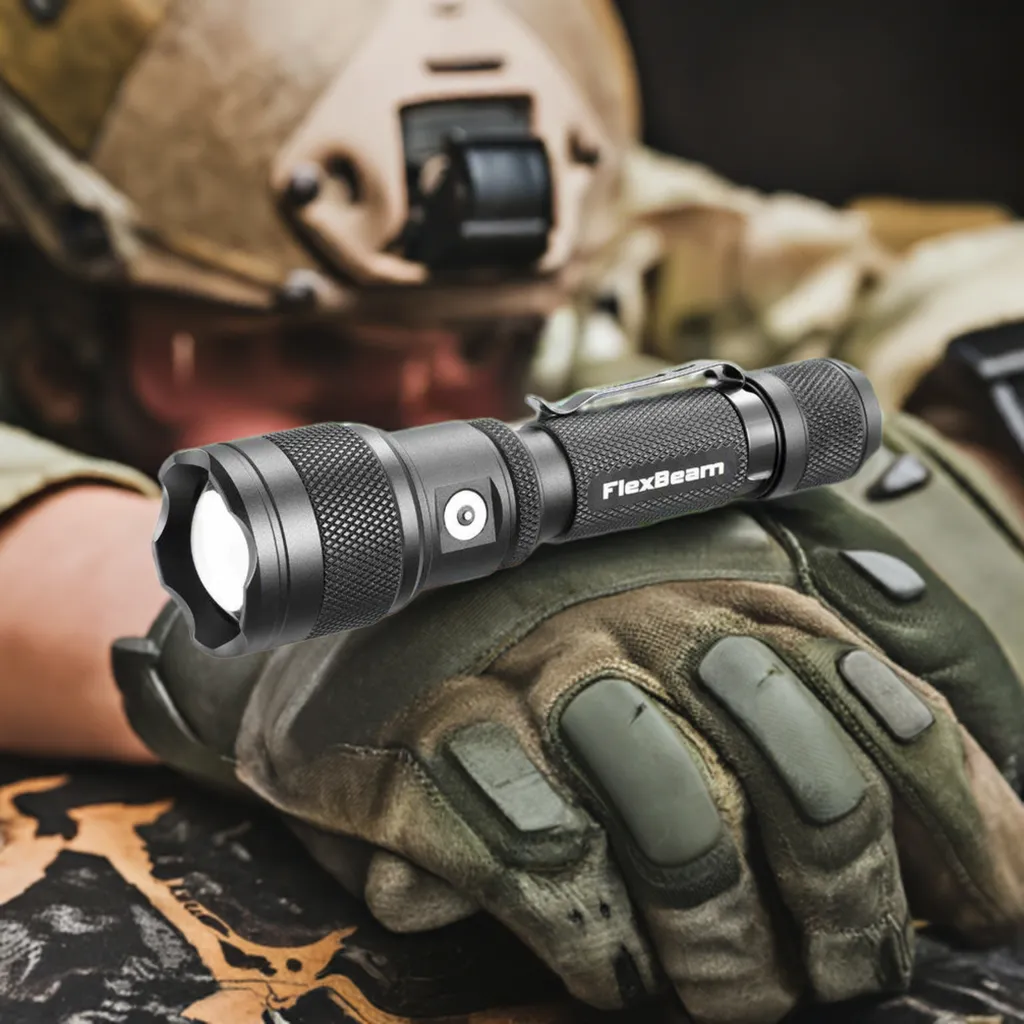 FlexBeam- 1200 Lumen Adjustable Beam Rechargeable Flashlight -New Release Limited Quanities