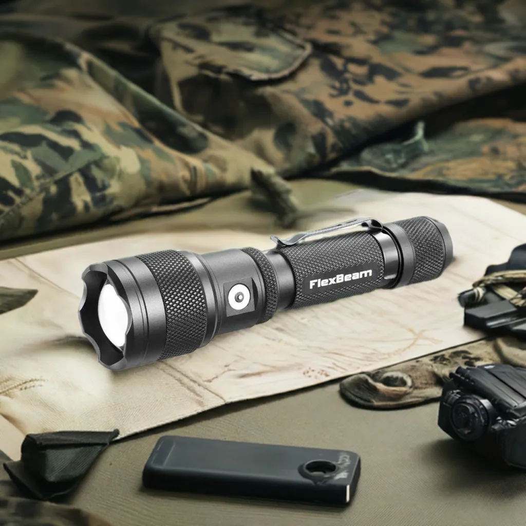 FlexBeam- 1200 Lumen Adjustable Beam Rechargeable Flashlight -New Release Limited Quanities