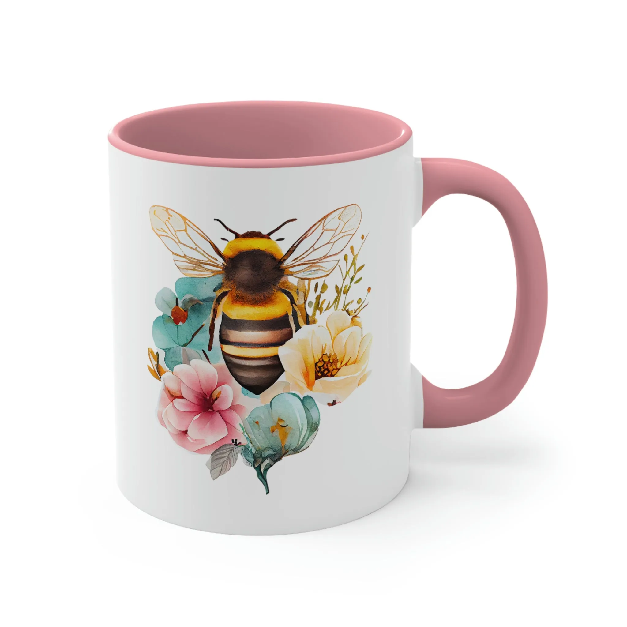 Floral Bee 4 - Accent Coffee Mug 11oz