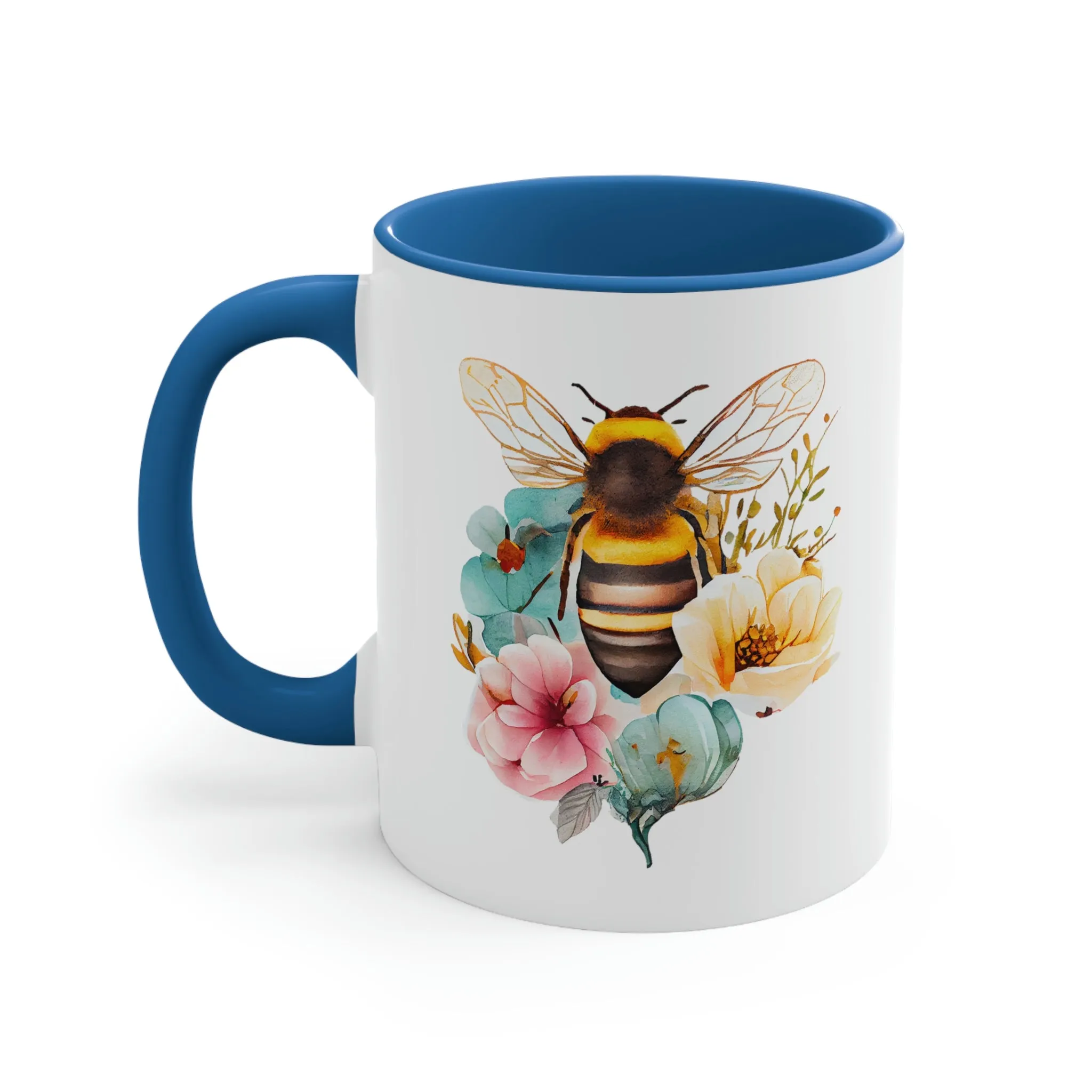 Floral Bee 4 - Accent Coffee Mug 11oz