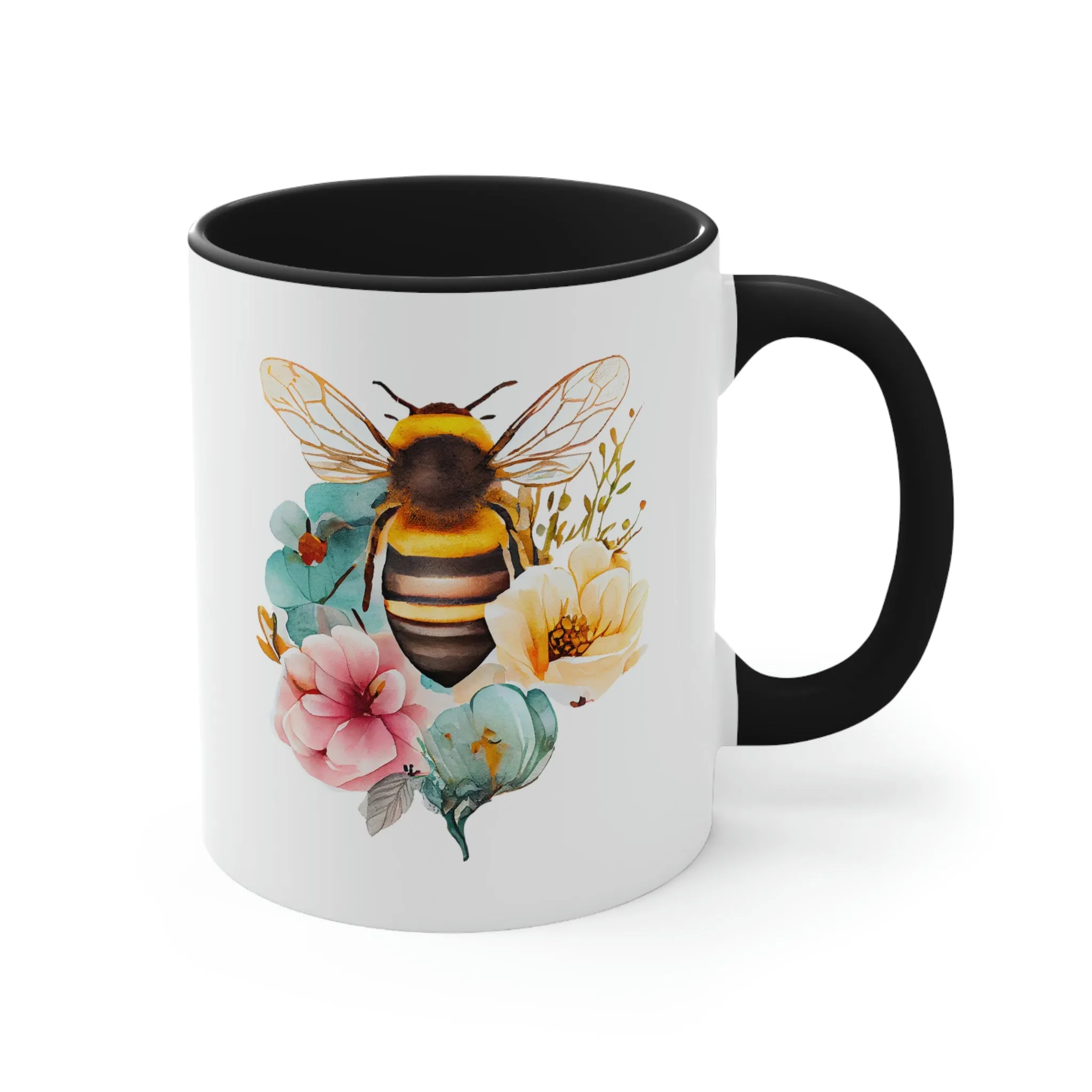 Floral Bee 4 - Accent Coffee Mug 11oz