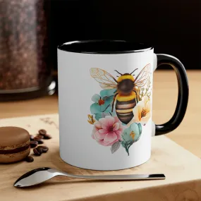 Floral Bee 4 - Accent Coffee Mug 11oz