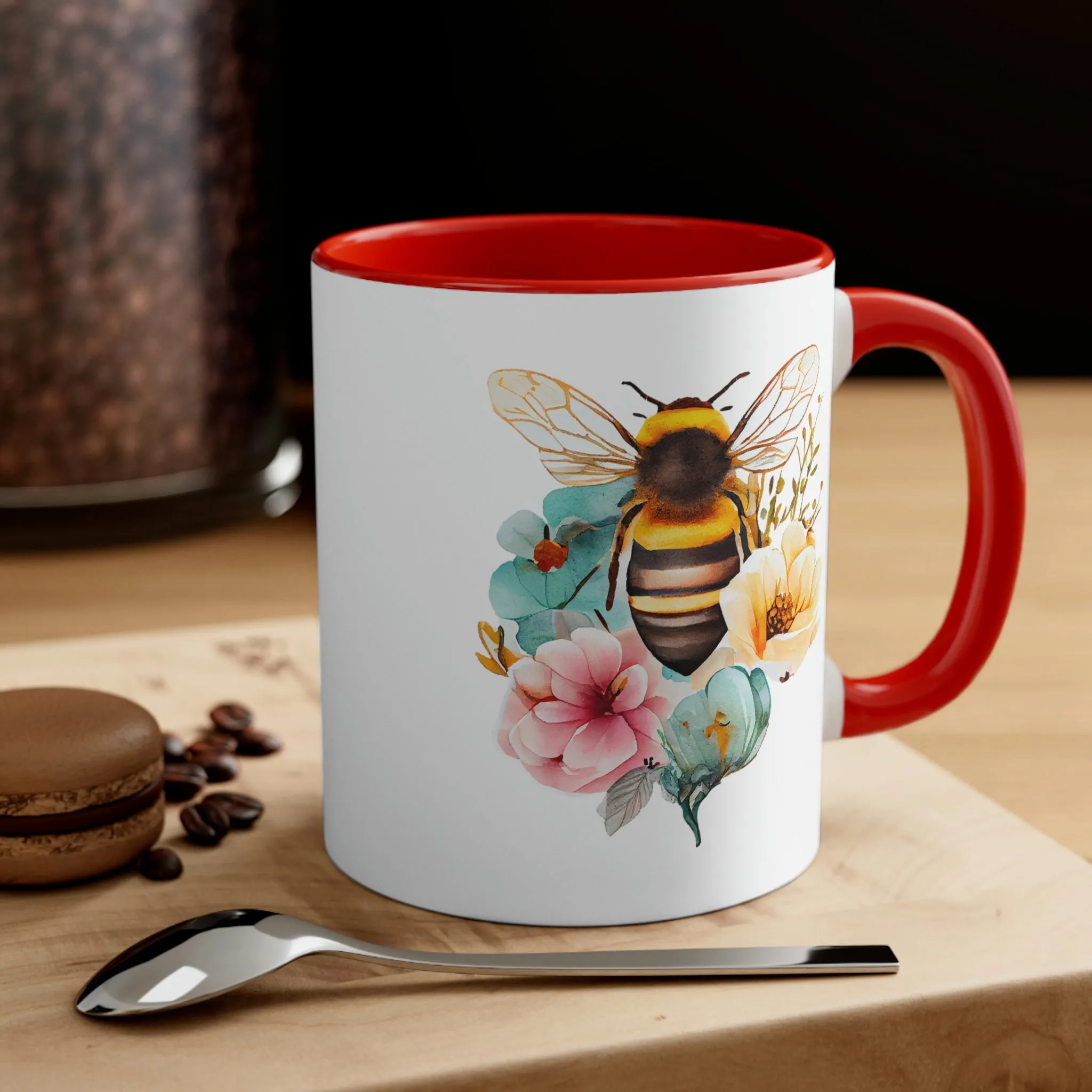 Floral Bee 4 - Accent Coffee Mug 11oz