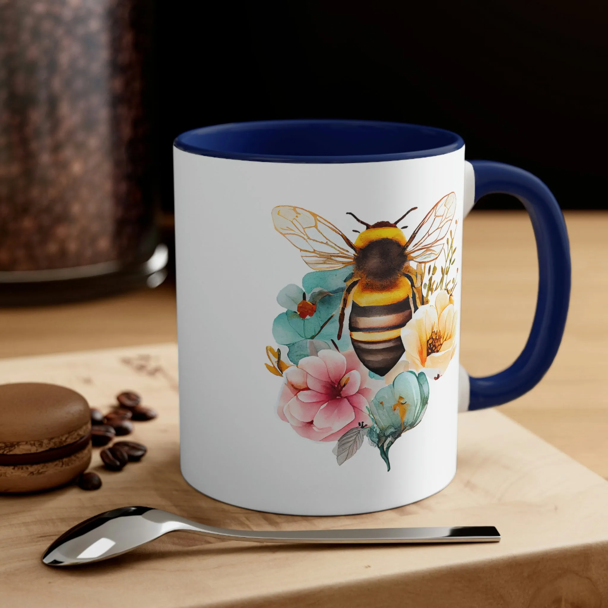 Floral Bee 4 - Accent Coffee Mug 11oz