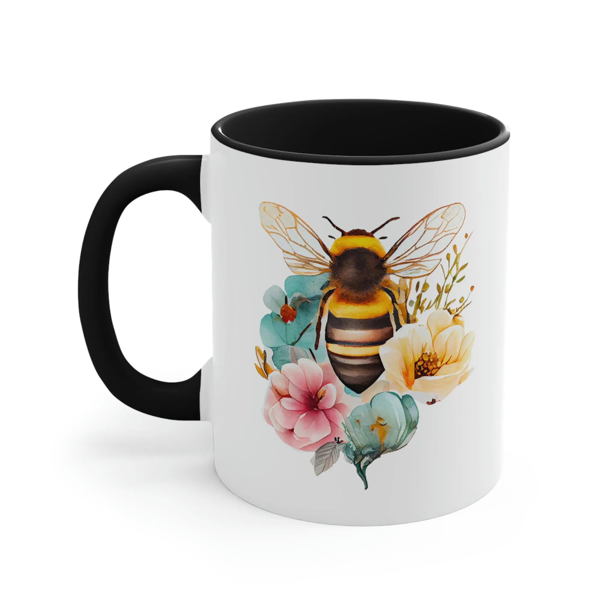 Floral Bee 4 - Accent Coffee Mug 11oz