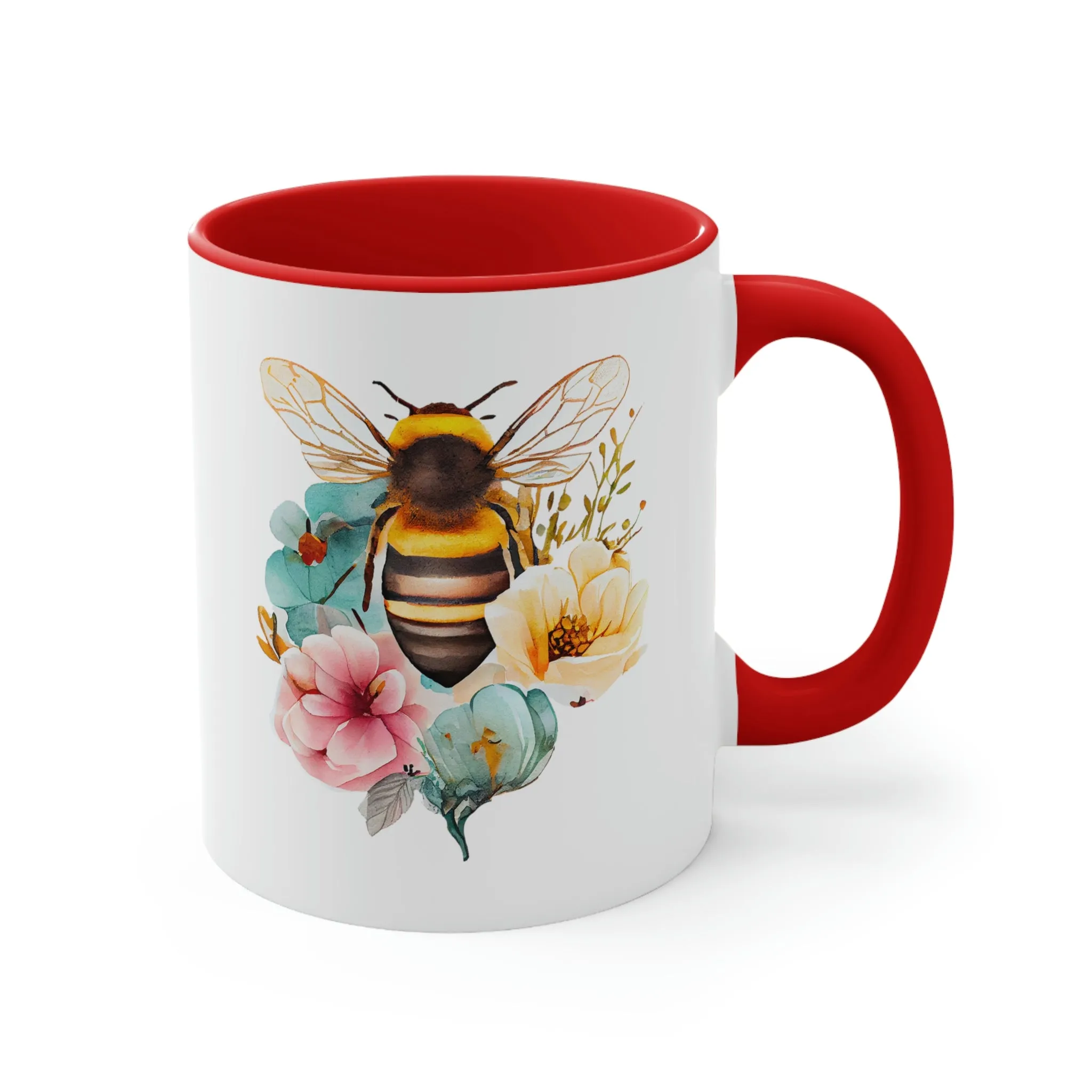 Floral Bee 4 - Accent Coffee Mug 11oz