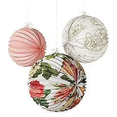 FLORAL PRINT PAPER LANTERNS ASSORTMENT