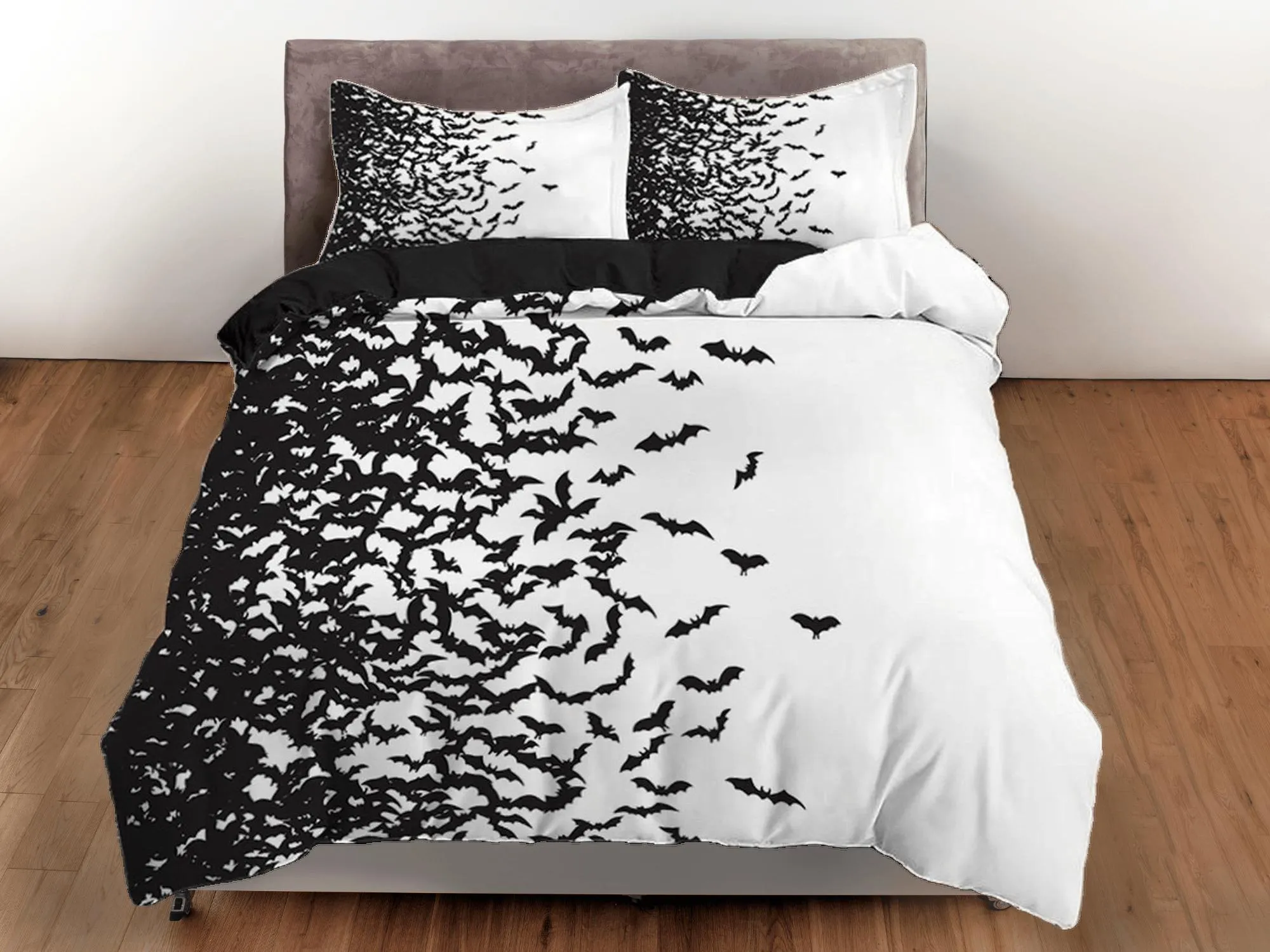 Flying bats halloween full size bedding & pillowcase, duvet cover set dorm bedding, halloween decor, nursery toddler bedding, halloween gift