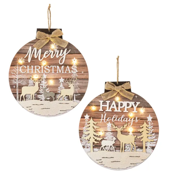 Forest and Deer LED Ornament Wall Decor