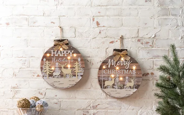 Forest and Deer LED Ornament Wall Decor