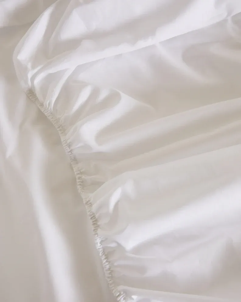 Foxford White Sateen Fitted Sheet