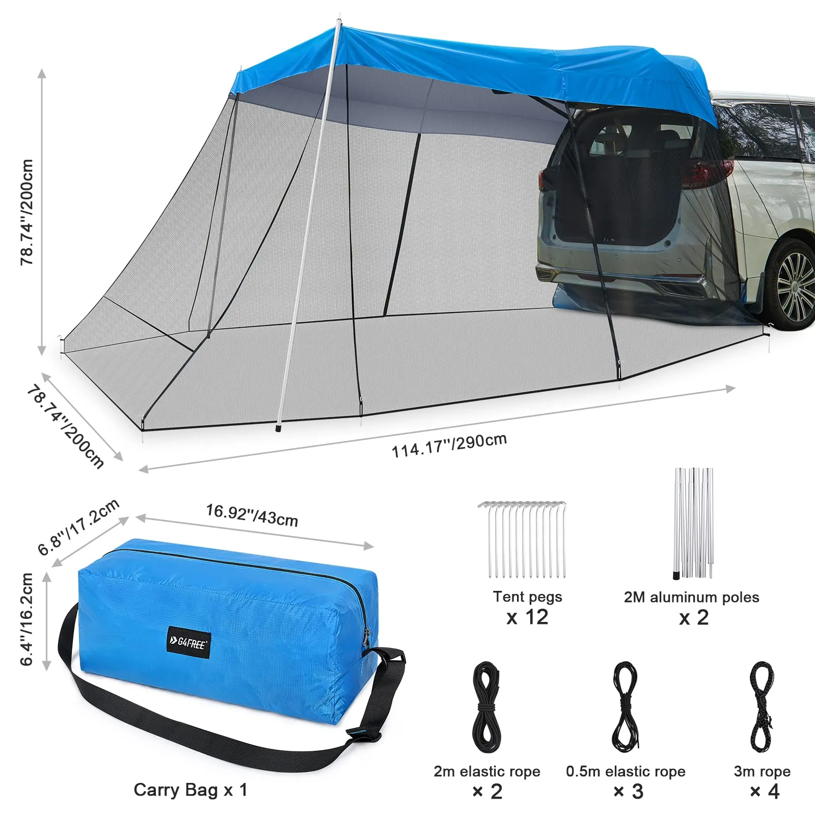 G4Free Car Tent with Mosquito Net