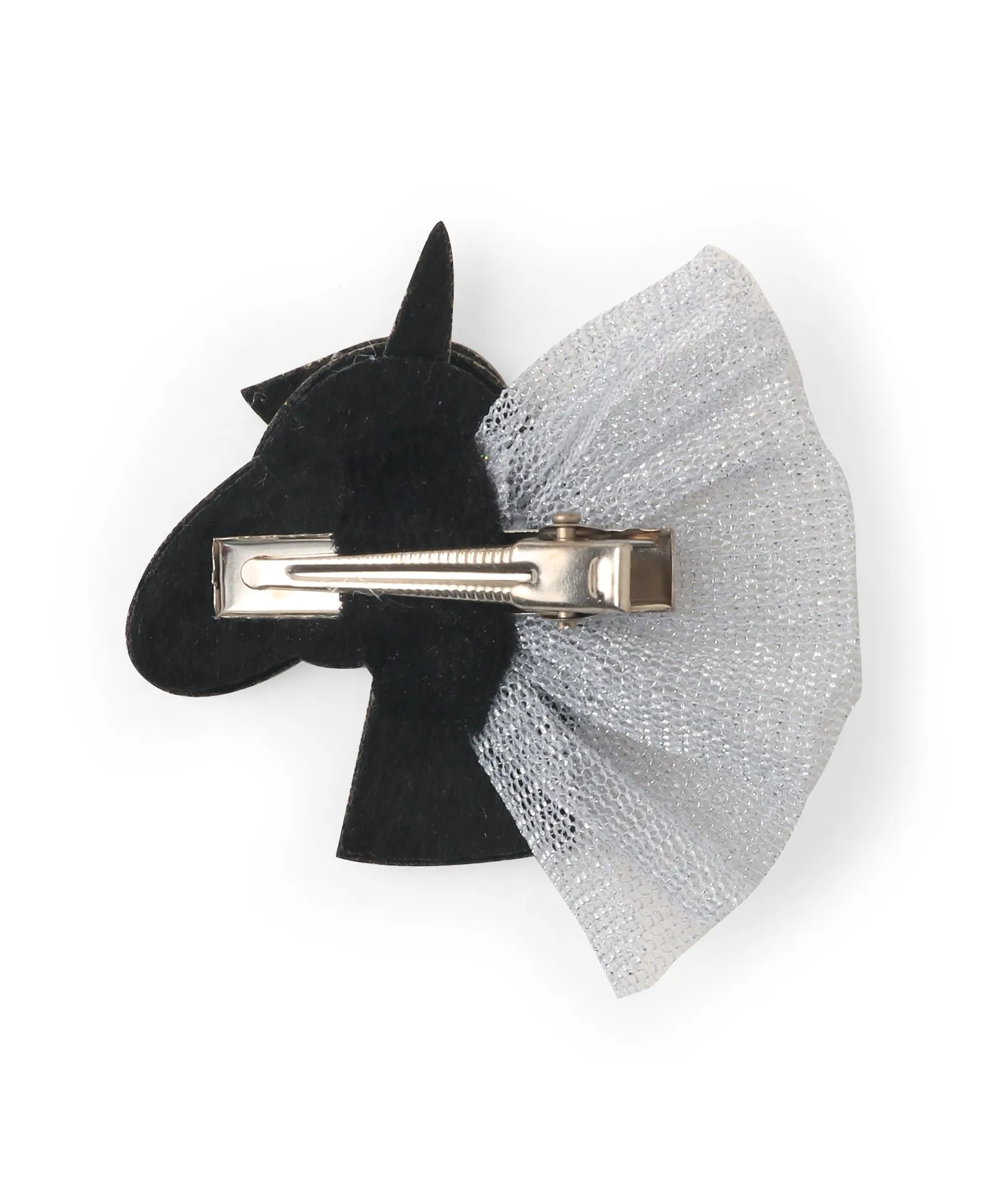 Glitter Unicorn Alligator Clip - Silver