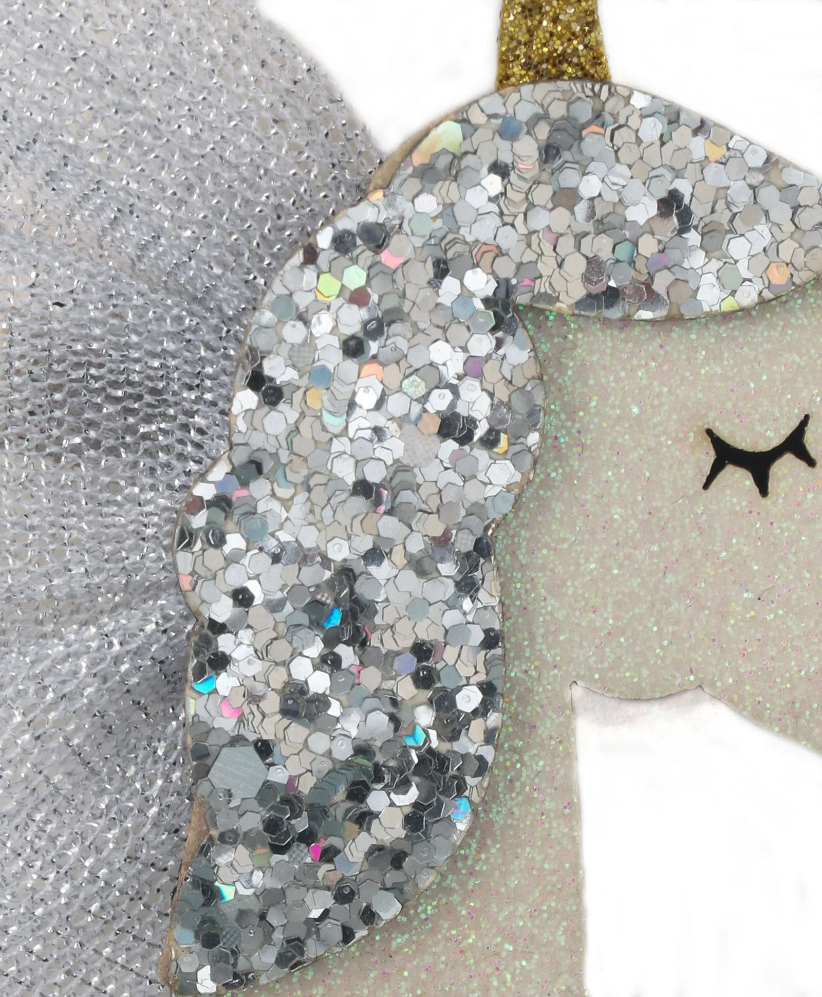 Glitter Unicorn Alligator Clip - Silver