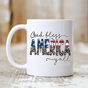 God Bless America Y'all Mug - Christian Mug - Bible Verse Mugs - Scripture Mugs