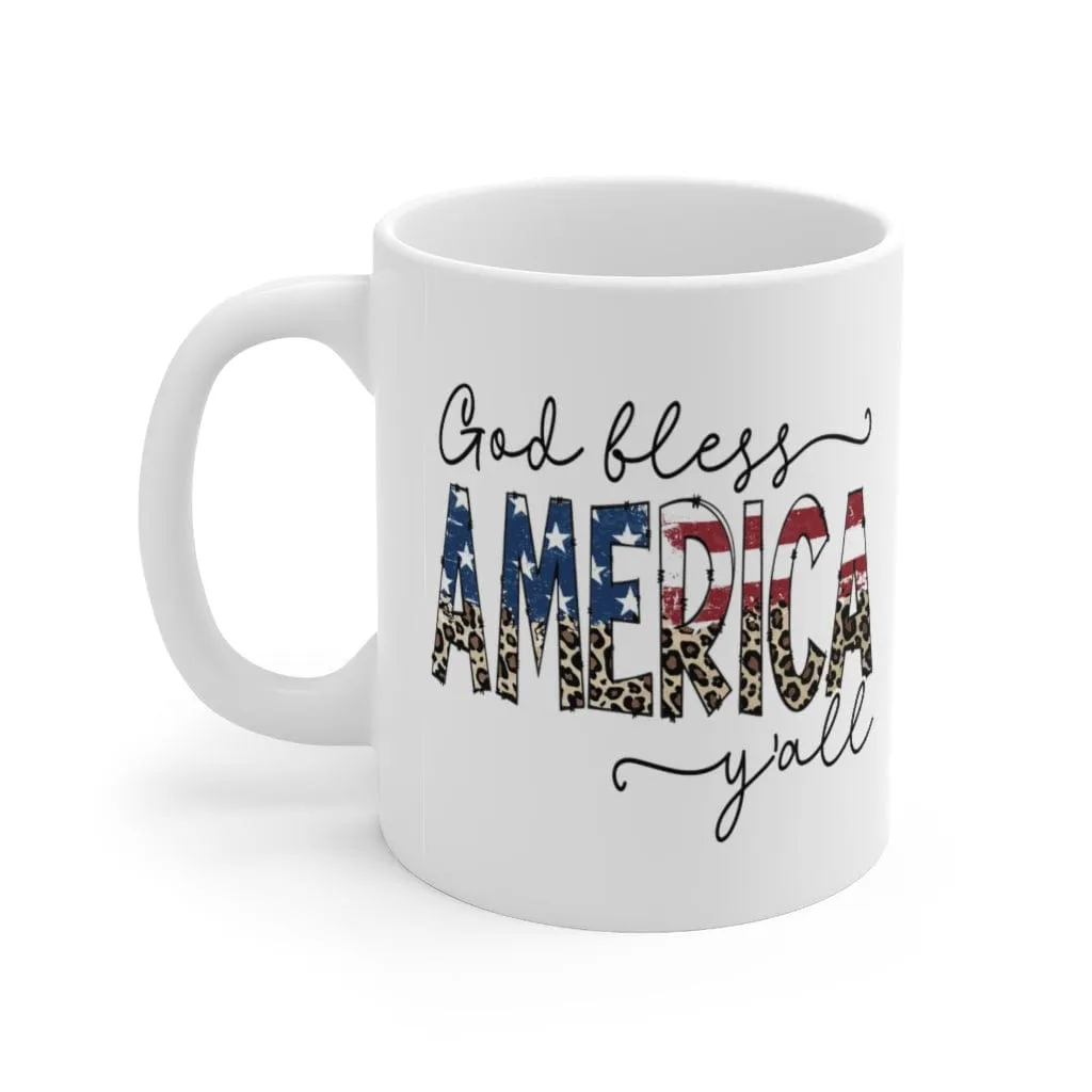 God Bless America Y'all Mug - Christian Mug - Bible Verse Mugs - Scripture Mugs