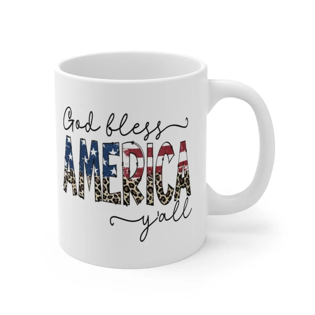 God Bless America Y'all Mug - Christian Mug - Bible Verse Mugs - Scripture Mugs