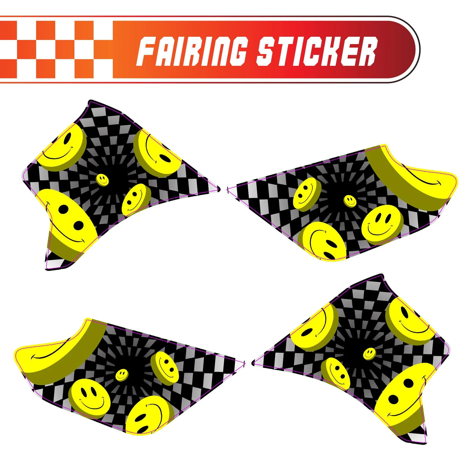 Graphic Kit Decals Fairing Sticker Custom Number For Razor MX350 MX400 - L005 3D Laughing Face