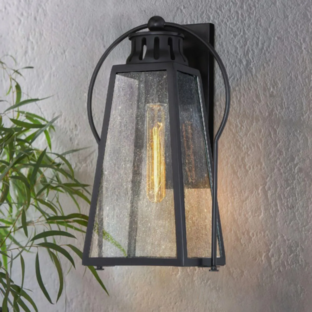 Halder Bridge 15 in. Outdoor Wall Lantern Black Finish