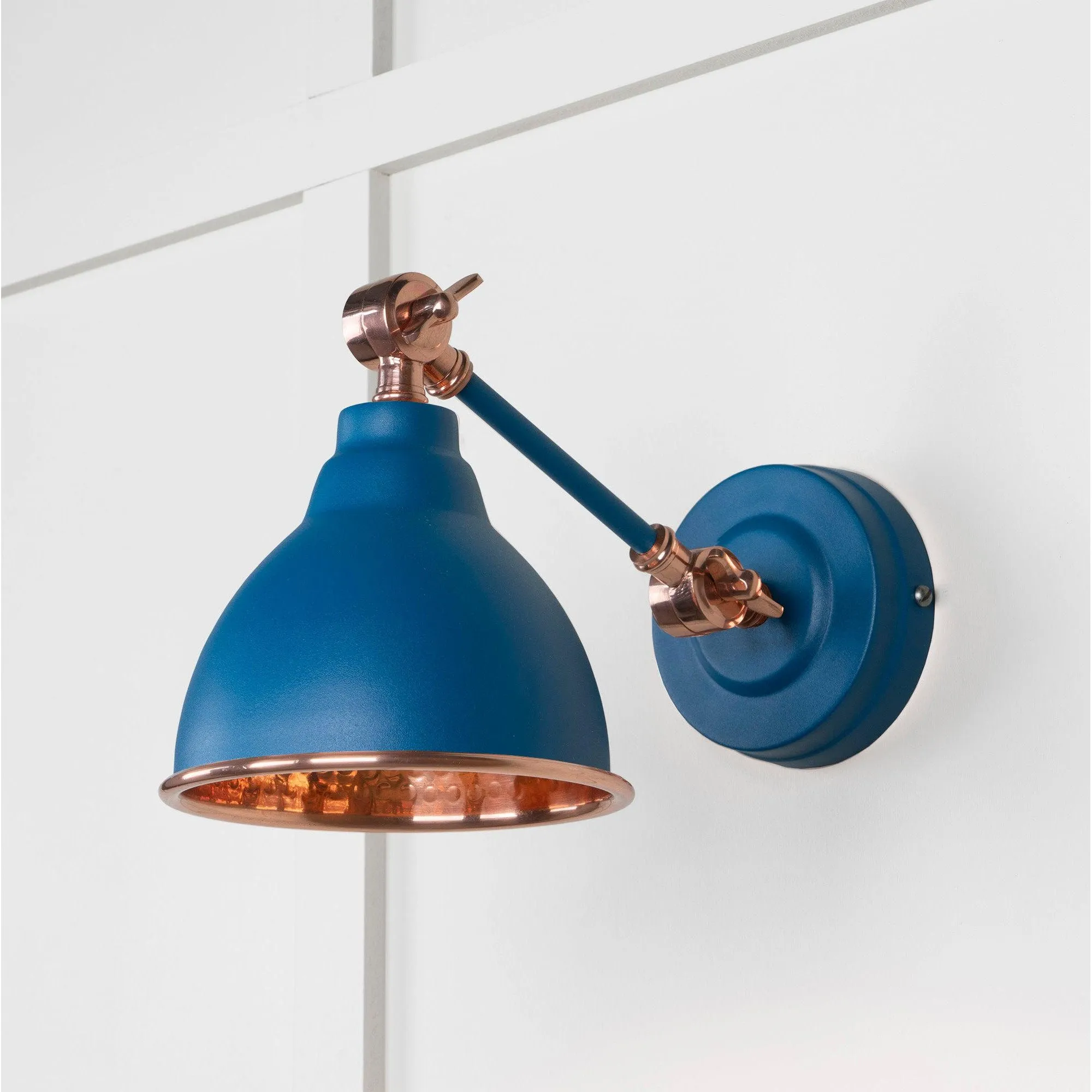 Hammered Copper Brindley Wall Light in Upstream | From The Anvil