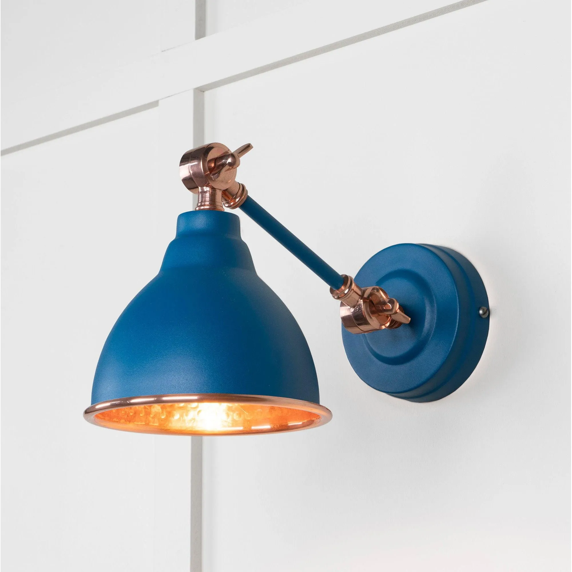 Hammered Copper Brindley Wall Light in Upstream | From The Anvil