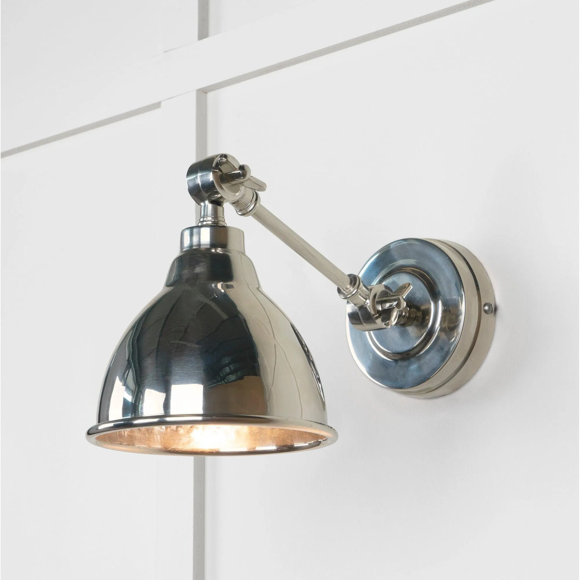 Hammered Nickel Brindley Wall Light | From The Anvil